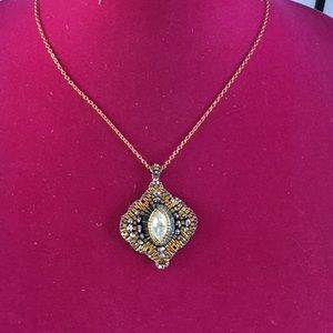 Beaded gemstone gold filled necklace